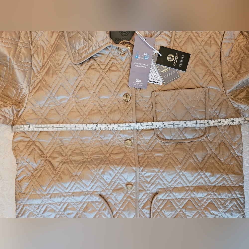 Women's Long Beige Winter Quilted Coat, Snover, NWT, Small - Picture 2 of 15